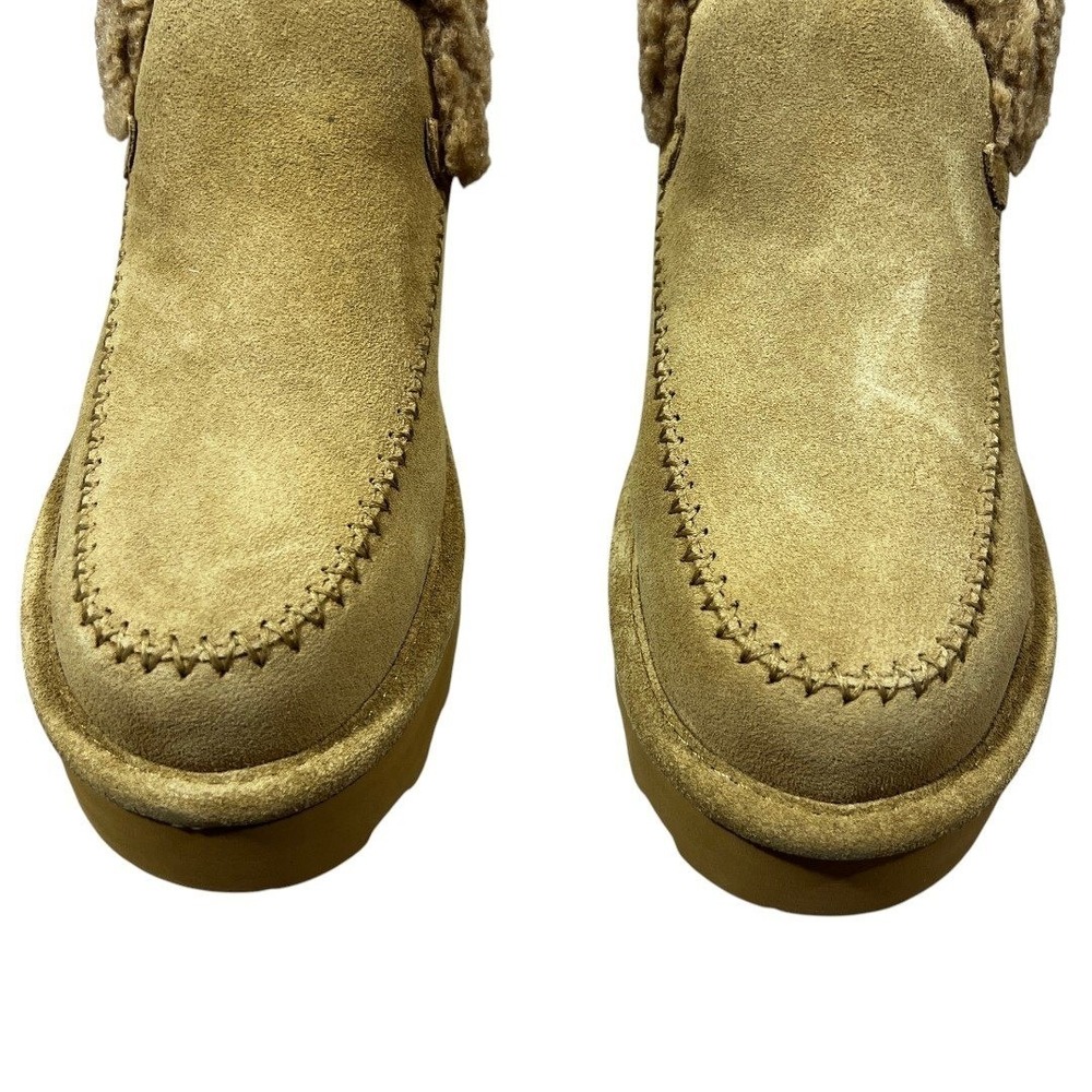 NWT Bearpaw Maeve Platform Lo Solid Suede Boots Hickory Cozy Winter Size 7 - Picture 2 of 6